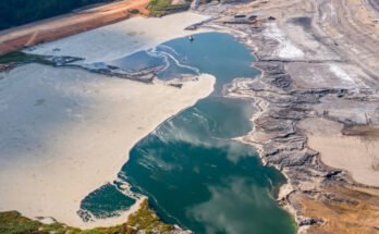 aerial view of coal ash