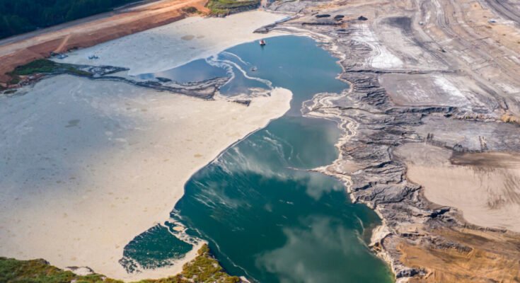 aerial view of coal ash