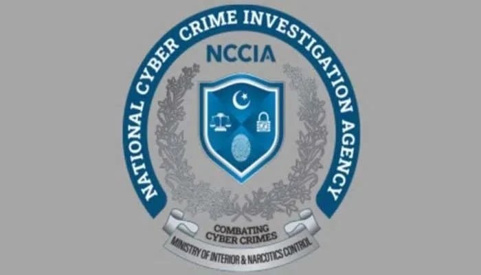 یہ تصویر نیشنل سائبر کرائم انویسٹی گیشن ایجنسی (NCCIA) کا آفیشل لوگو دکھاتی ہے۔ - NCCIA/فائل