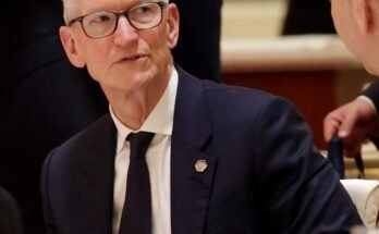 Apple CEO Tim Cook attends a state banquet hosted by Chinese President Xi Jinping at the Great Hall of the People on May 14, 2026 in Beijing, China. Both President Trump and President Xi addressed ways to enhance bilateral economic cooperation and investment, and agreed that Iran should not be allowed to have a nuclear weapon. According to Chinese state media, Xi emphasized the importance of the Taiwan issue, and that a mishandling could sour U.S.-China relations.