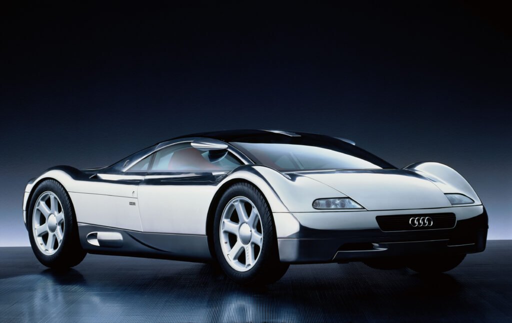 1991 Audi Avus quattro کا تین چوتھائی سامنے کا منظر۔