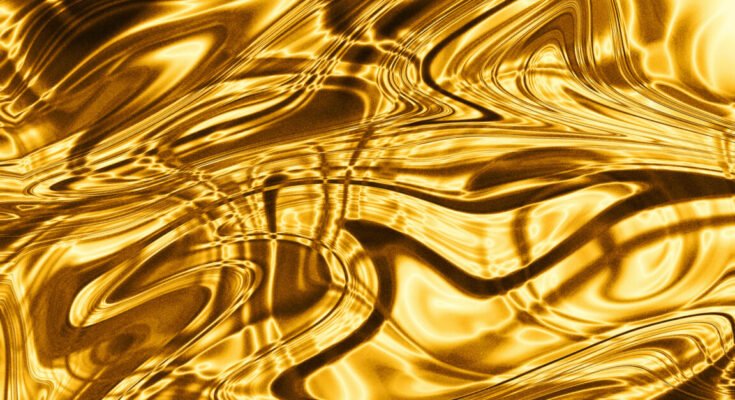 Abstract image of molten gold