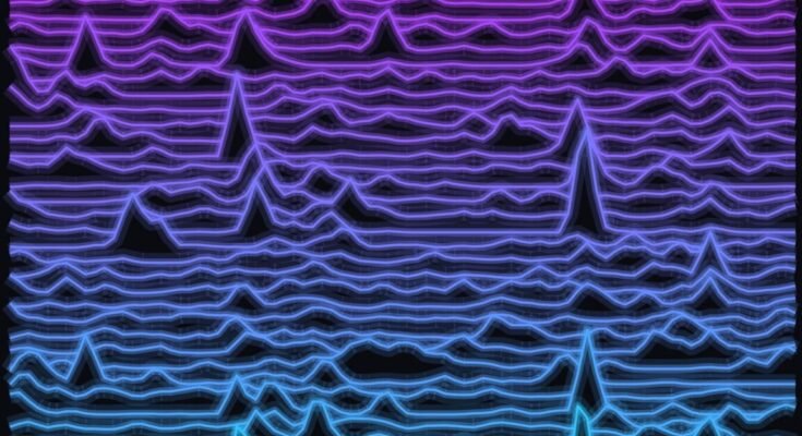 Visualization of Dubai’s rapid expansion as a glowing “urban pulse.”