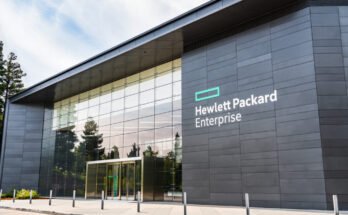 A picture of Hewlett Packard Enterprise (HPE) corporate headquarters located in Silicon Valley.